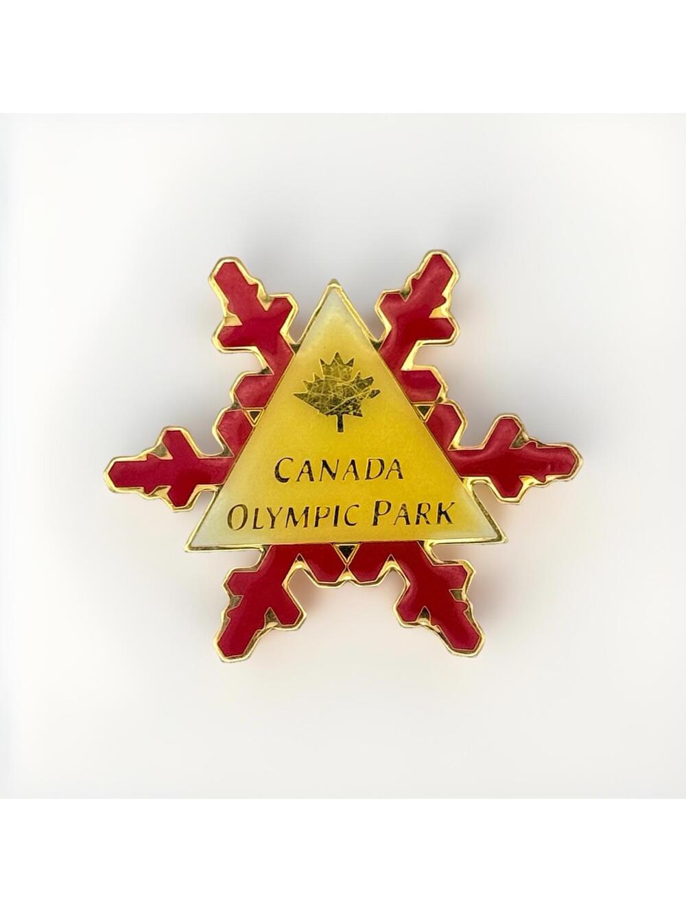 Canada Olympic Park Snowflake Magnet –‎ Pinnacle Designs – Red & Gold